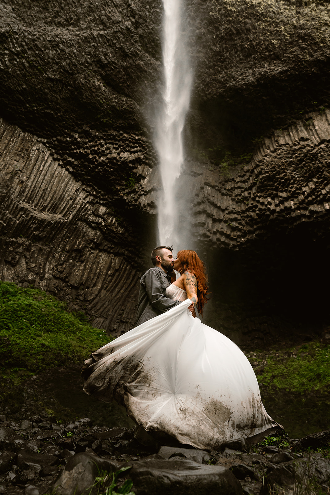 Waterfall elopement